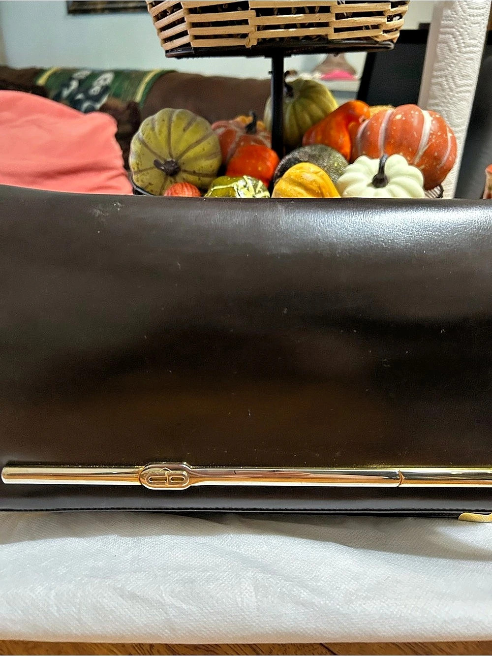 Christian Dior Vintage CD Logo Leather Flap Shoulder Bag Black & Brown